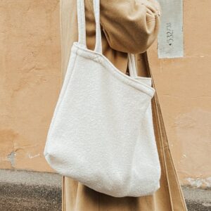 Sac femme mom-bag Laine | Off white - Studio Noos