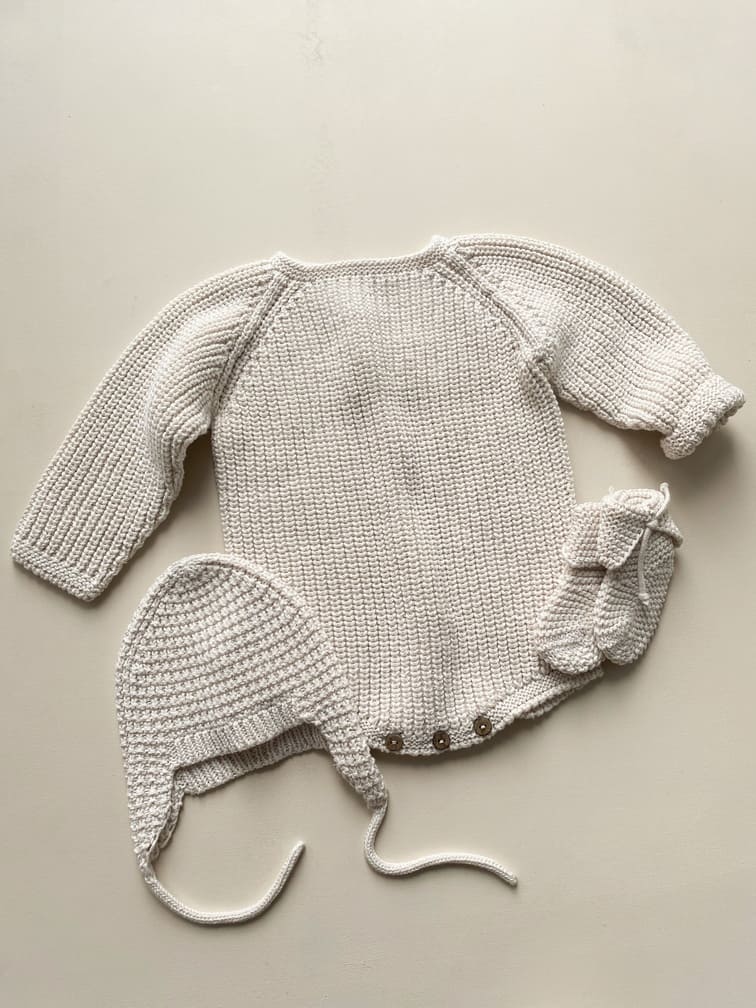 barboteuse--et-beguin-bebe-maille-gaufrée-cream-li-and-me-sundays-kids-store