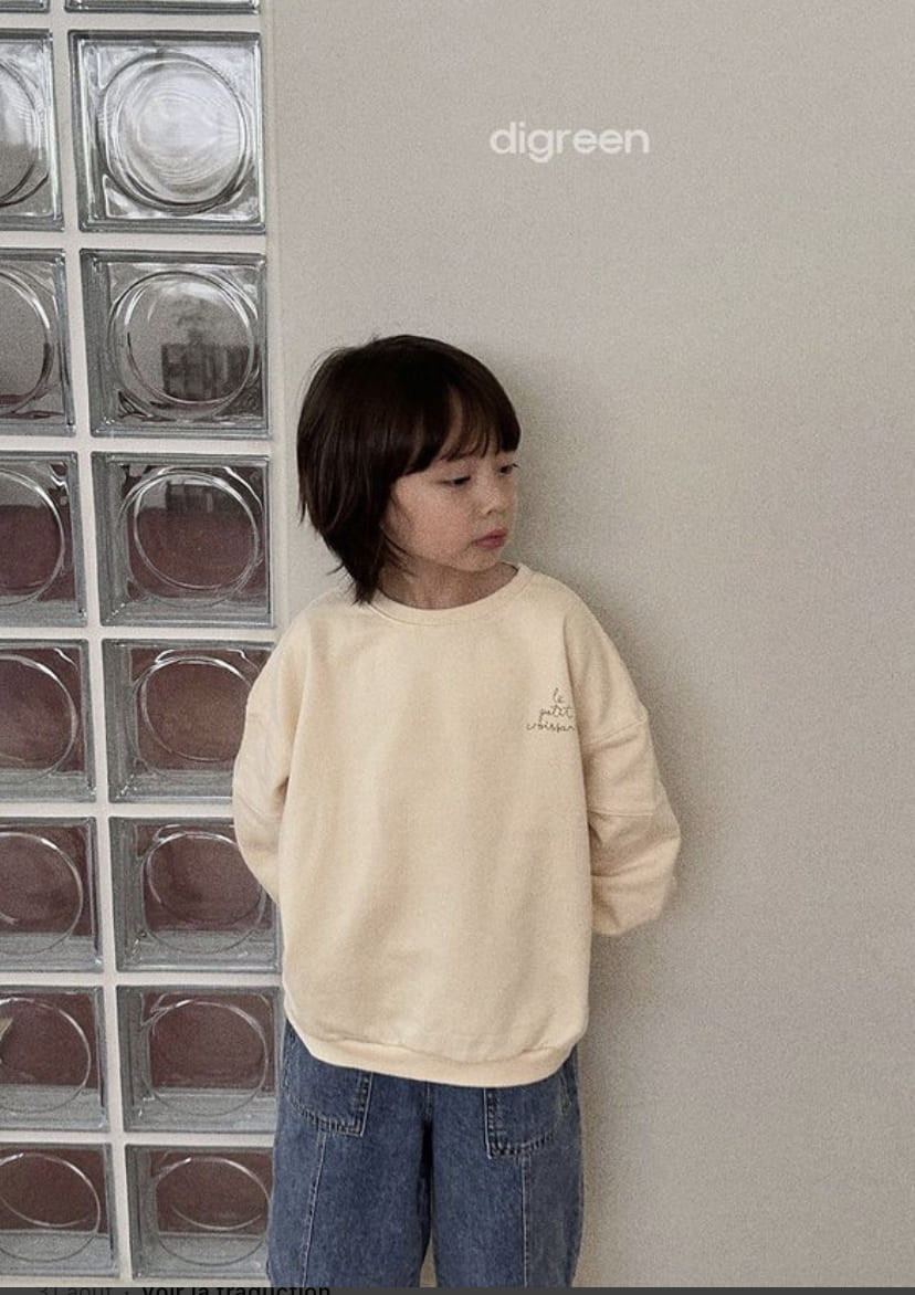 Sweat Oversize Beige | Le Petit Croissant - Di Green - Sundays Kids Store