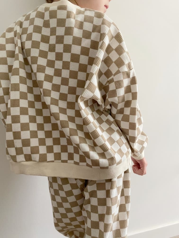 Ensemble Oversize Gaufré | Damier - La Camel - Sundays Kids Store