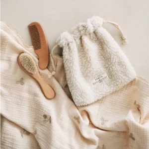 Set brosse et peigne en bois bébé - Gentil coquelicot