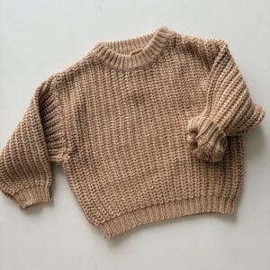 Pull bébé oversize grosse maille - 12-24 MOIS, TAN