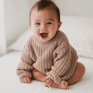 Pull bébé oversize grosse maille