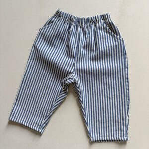 Pantalon loose rayures enfant | Bleu