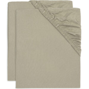 Lot de 2 draps housse lit bébé 60x120 cm | Olive - Jollein